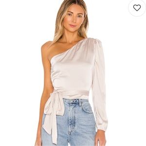 Revolve Cream Satin Top